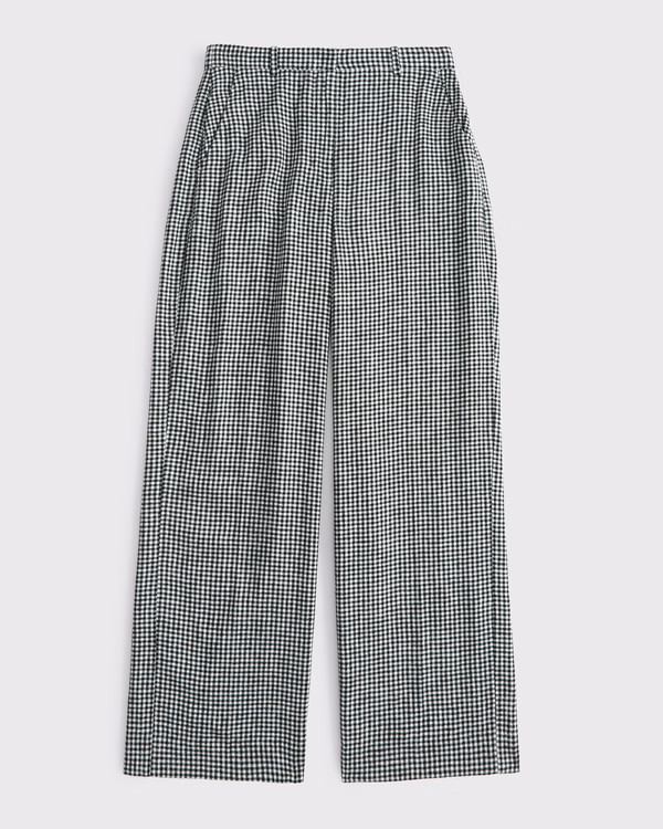 Curve Love Tailored Linen-Blend Wide Leg Pant | Abercrombie & Fitch (UK)