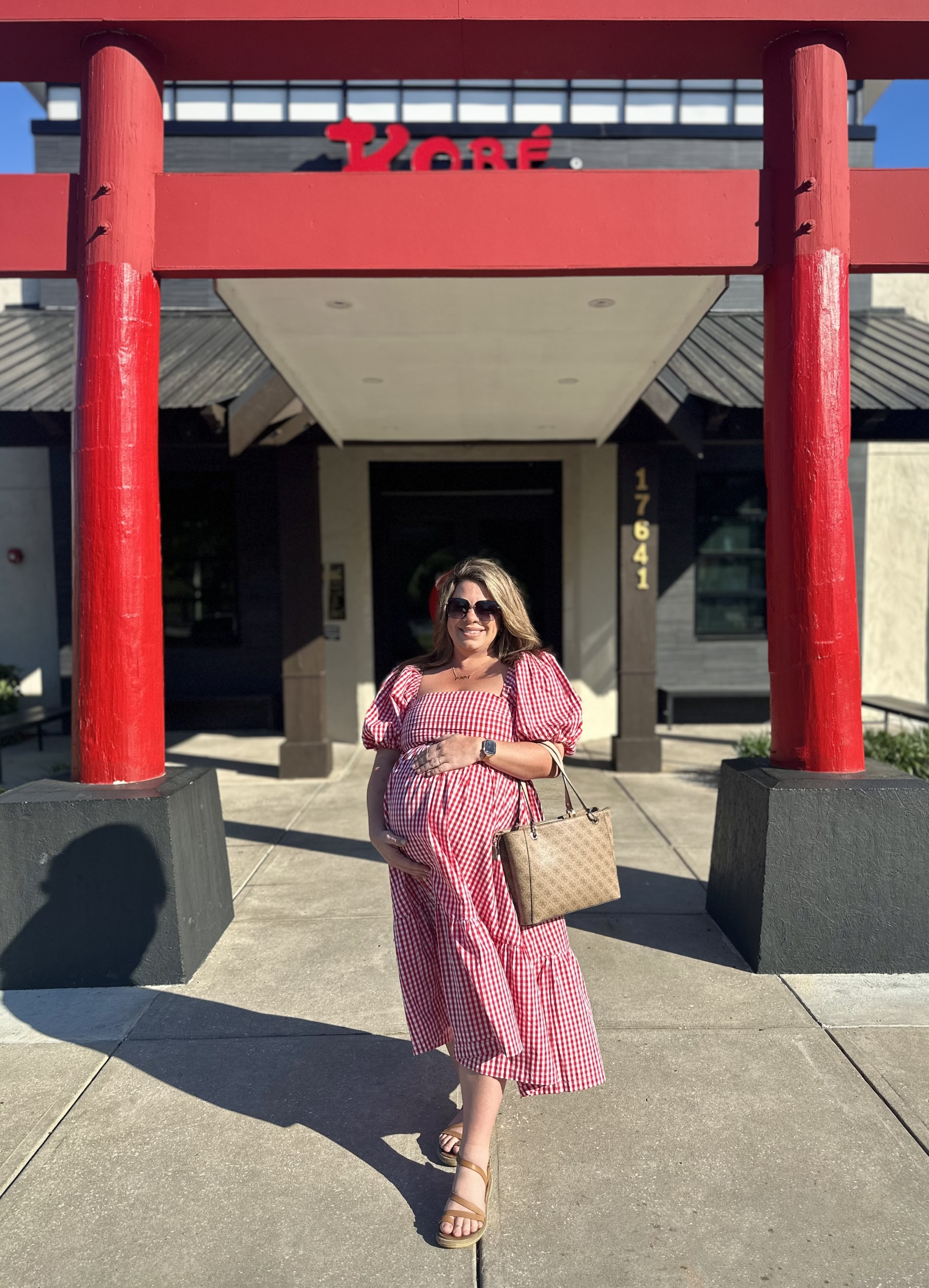 39+ weeks pregnant in this dress. I can still wear my pre pregnancy size large since there is so much extra room in these. If you are between sizes then size down.

Obsessed with an Emerson poplin. This is my 8th dress in this style. I have so many different colors patterns and lengths in this style dress from Abercrombie.

Wore this to a birthday dinner at Kobe’s Steakhouse grabbing hibachi with the family.

#LTKBump #LTKMidsize #LTKStyleTip