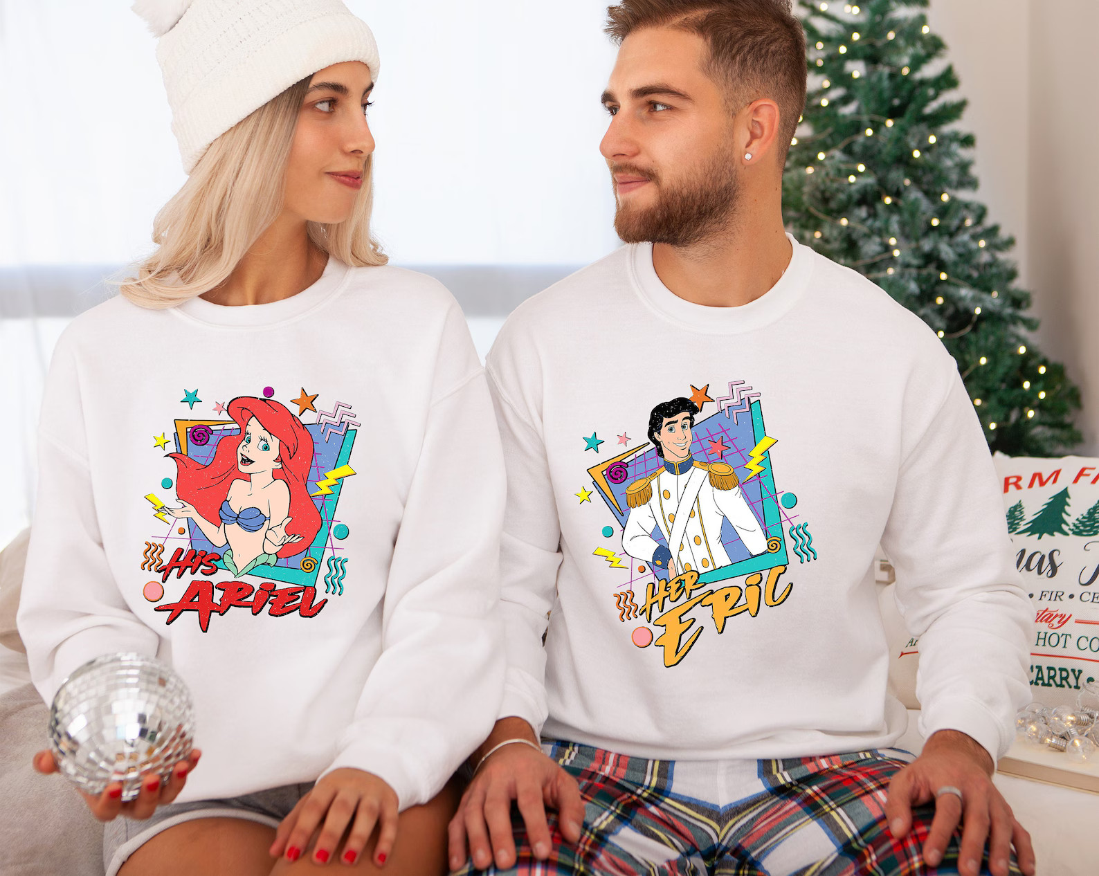 Retro 90s the Little Mermaid His Ariel and Her Eric Shirt, Disney Couples Valentine's Day Matchin... | Etsy (US)