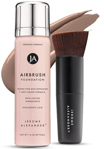 Jerome Alexander MagicMinerals AirBrush Foundation – 2 Piece Set with Airbrush Foundation and Kabuki Brush - Spray Makeup with Anti-aging Ingredients for Smooth Radiant Skin - Medium Dark | Amazon (US)