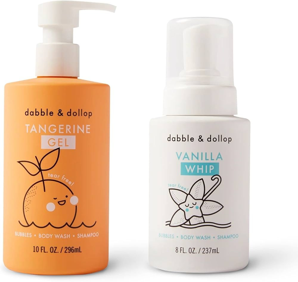 Dabble & Dollop Tangerine + Vanilla Body Wash & Shampoo - 3 in 1 Natural Bubble Bath for Kids, US... | Amazon (US)