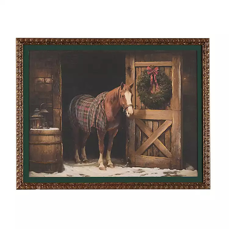 Horse In Barn Framed Art | Kirklands