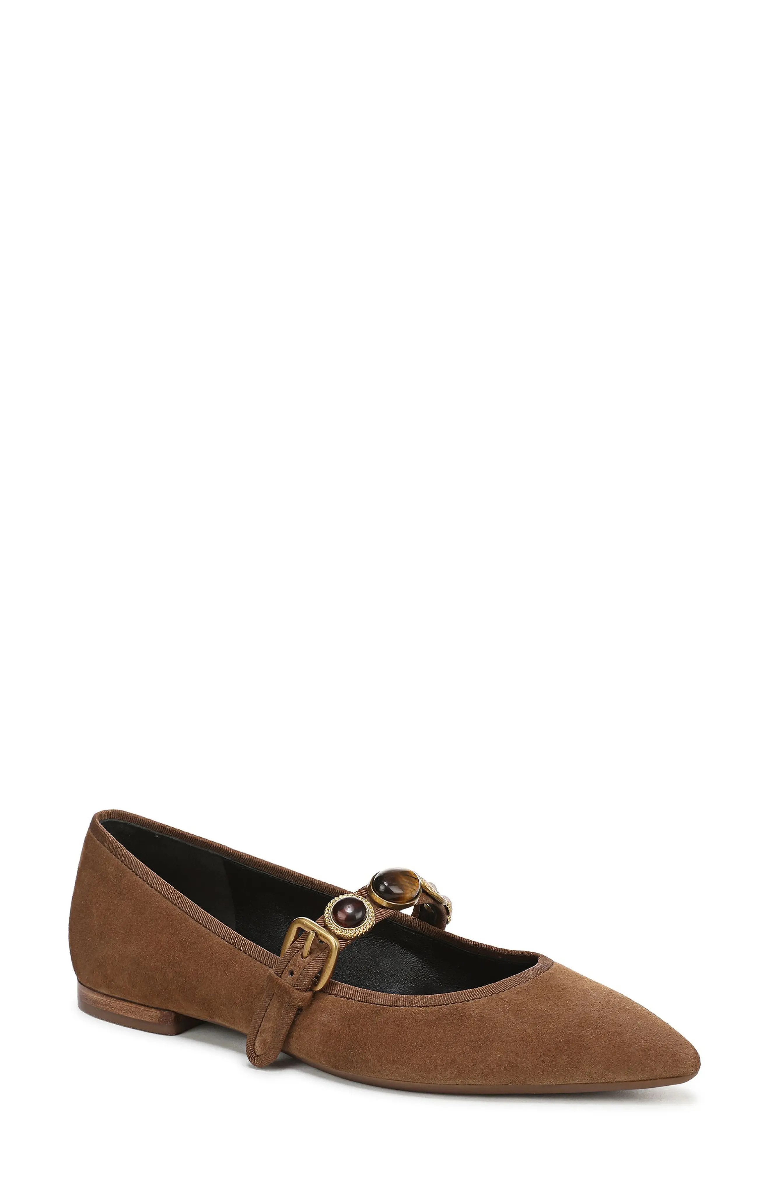 Veronica Beard Selene Charms Pointed Toe Flat in Hazelwood at Nordstrom, Size 8 | Nordstrom