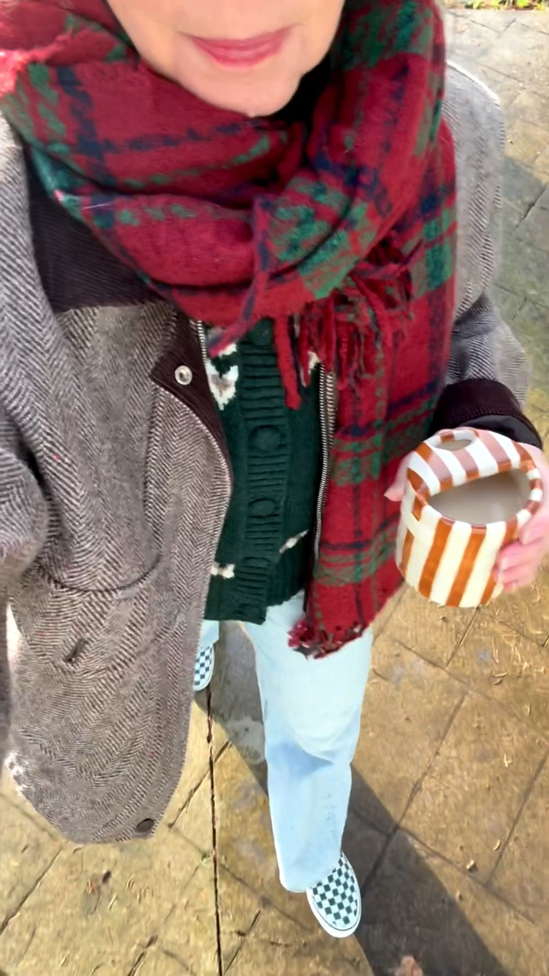 I linked what I could or a similar option. Sweater and jacket are older