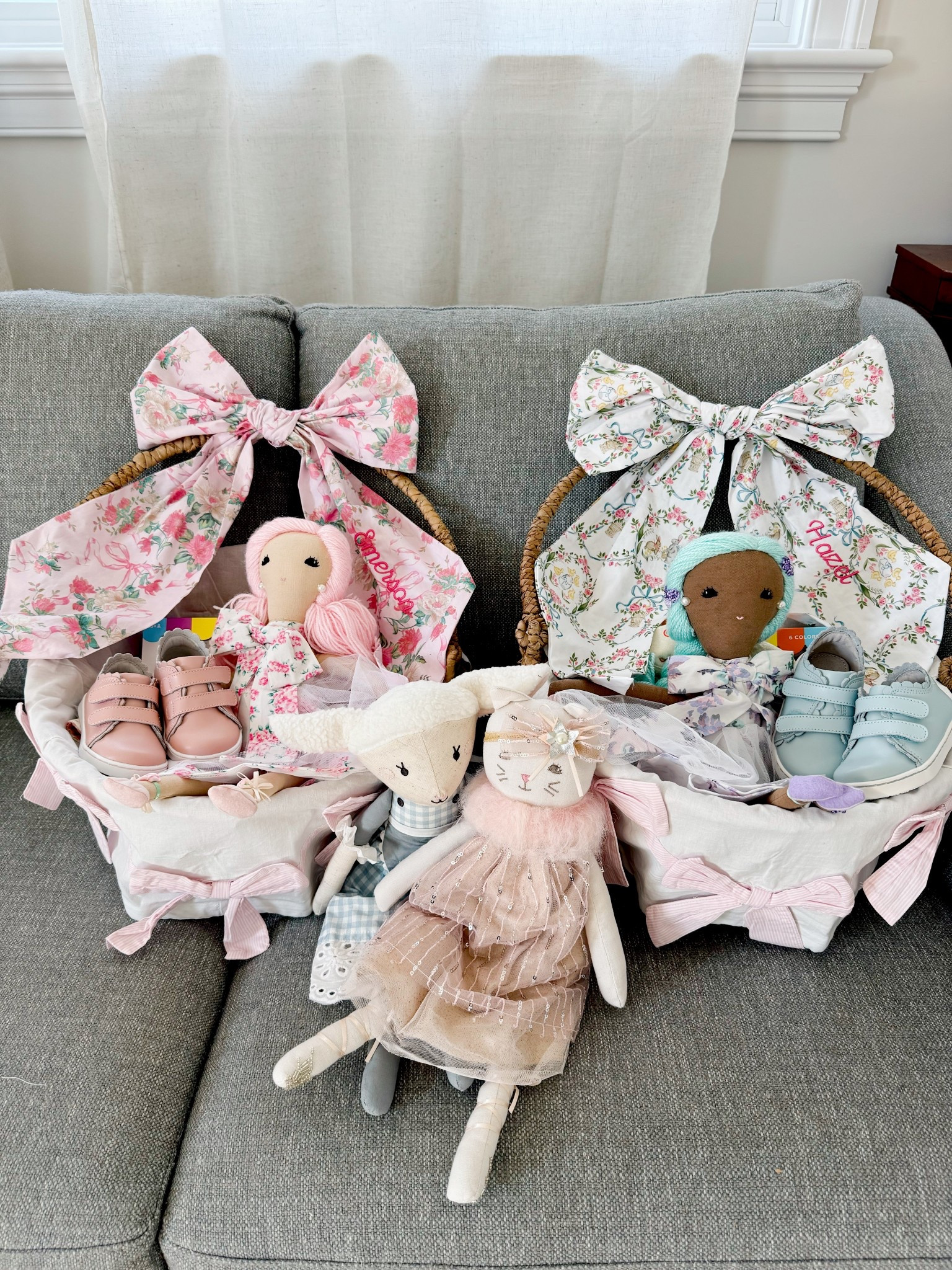 Working on the girls’ Easter Baskets 🐰🎀 Everything but the shoes is from PB Kids & a few things are on clearance! I monogrammed the basket bows, liners are plain but can be monogrammed too! These adorable scalloped sneaks are from L’Amour Shoes 💕

#LTKBaby #LTKKids #LTKFamily
