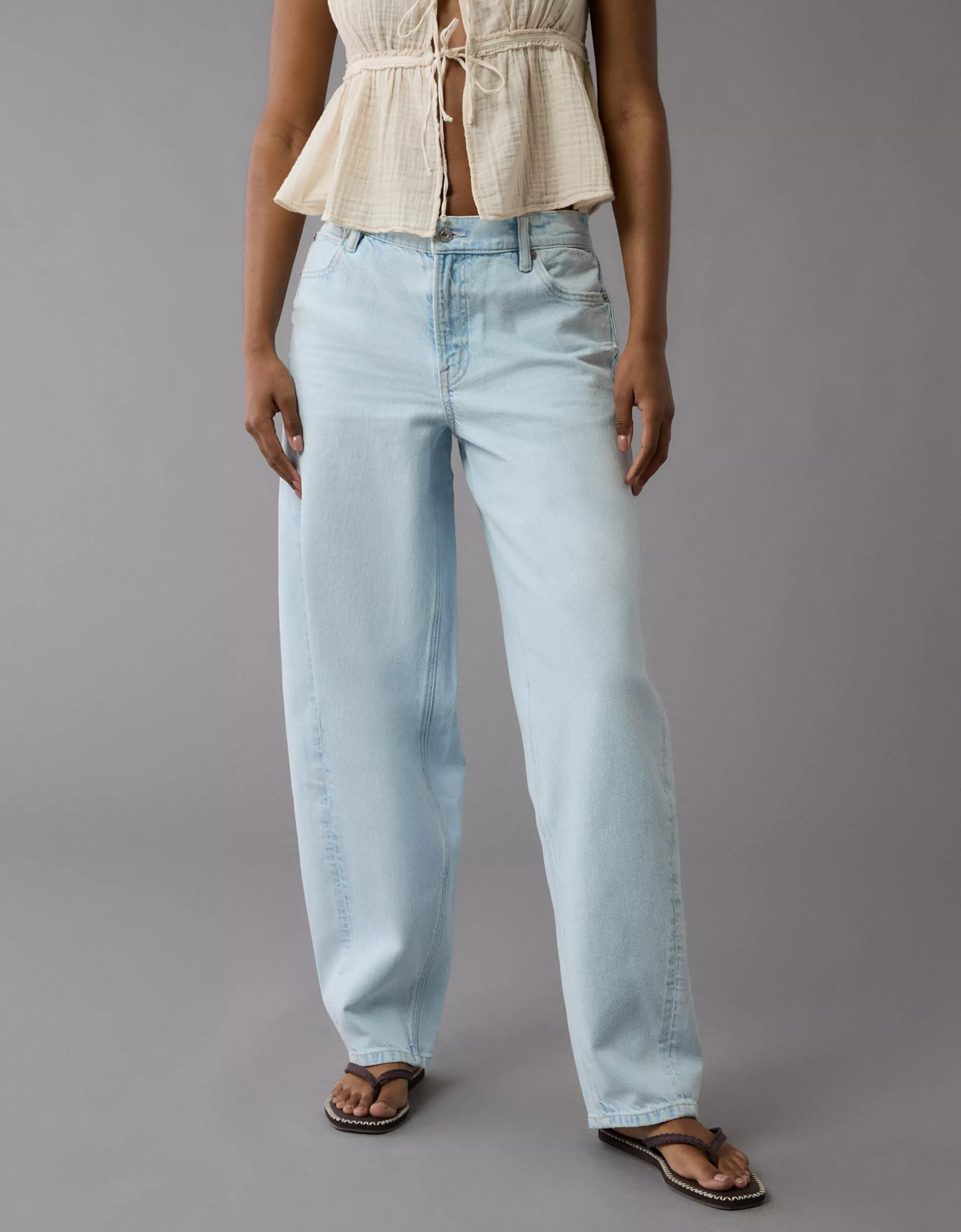 AE Strigid Low-Rise Baggy Barrel Jean | American Eagle Outfitters (US & CA)