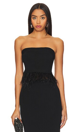 Sylvie Marabou Bandeau in Black | Revolve Clothing (Global)