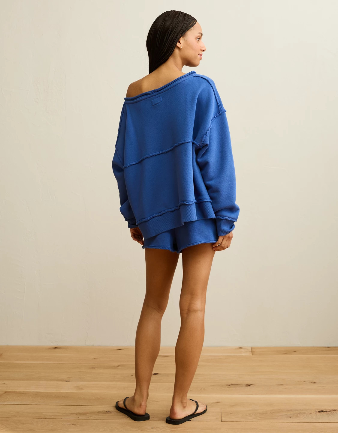 AE On a Roll Off-the-Shoulder Sweatshirt | American Eagle Outfitters (US & CA)