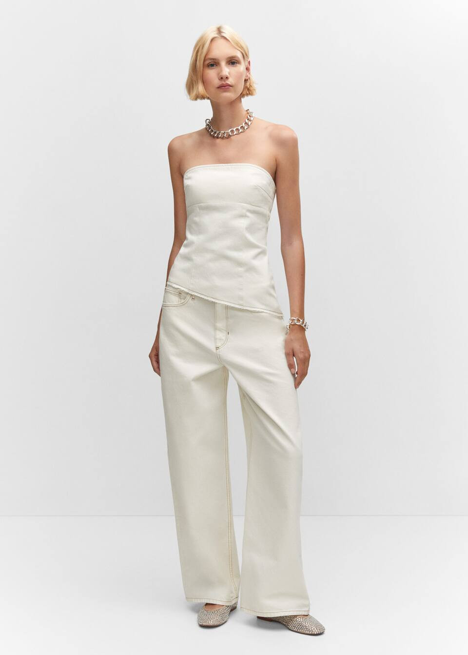 Wideleg-jeans mit hohem bund -  Damen | Mango Deutschland | MANGO (DE)