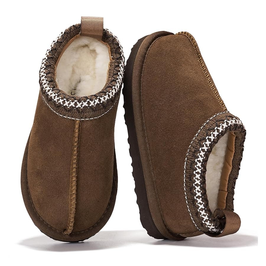Project Cloud Genuine Leather & Australian Shearling Slippers for Kids - Memory Foam Fuzzy & Non-... | Amazon (US)
