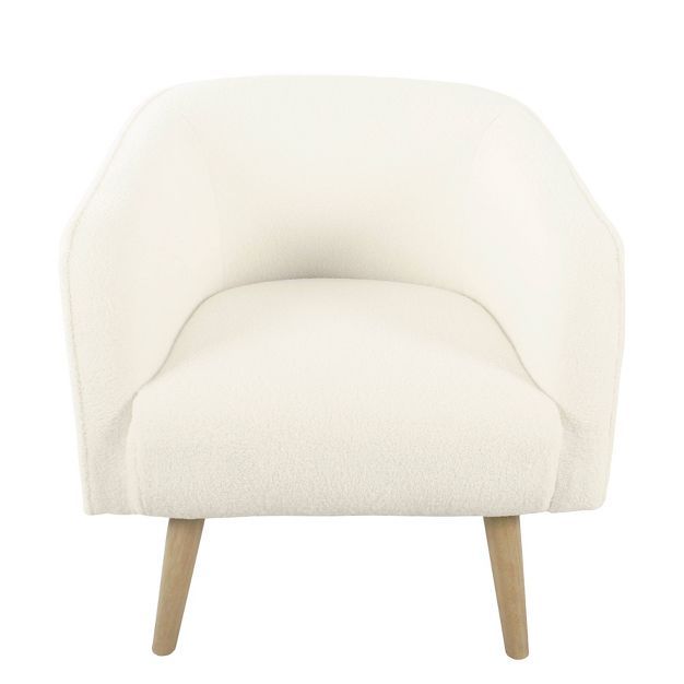 Sherpa Accent Chair with Wood Legs Cream - HomePop | Target