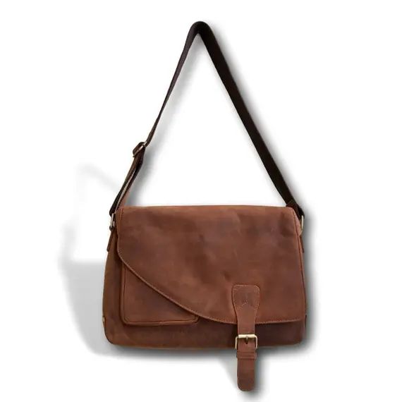 Soft Leather Messenger Bag | Handmade 16" Classic Leather Crossbody Bag | Etsy (US)