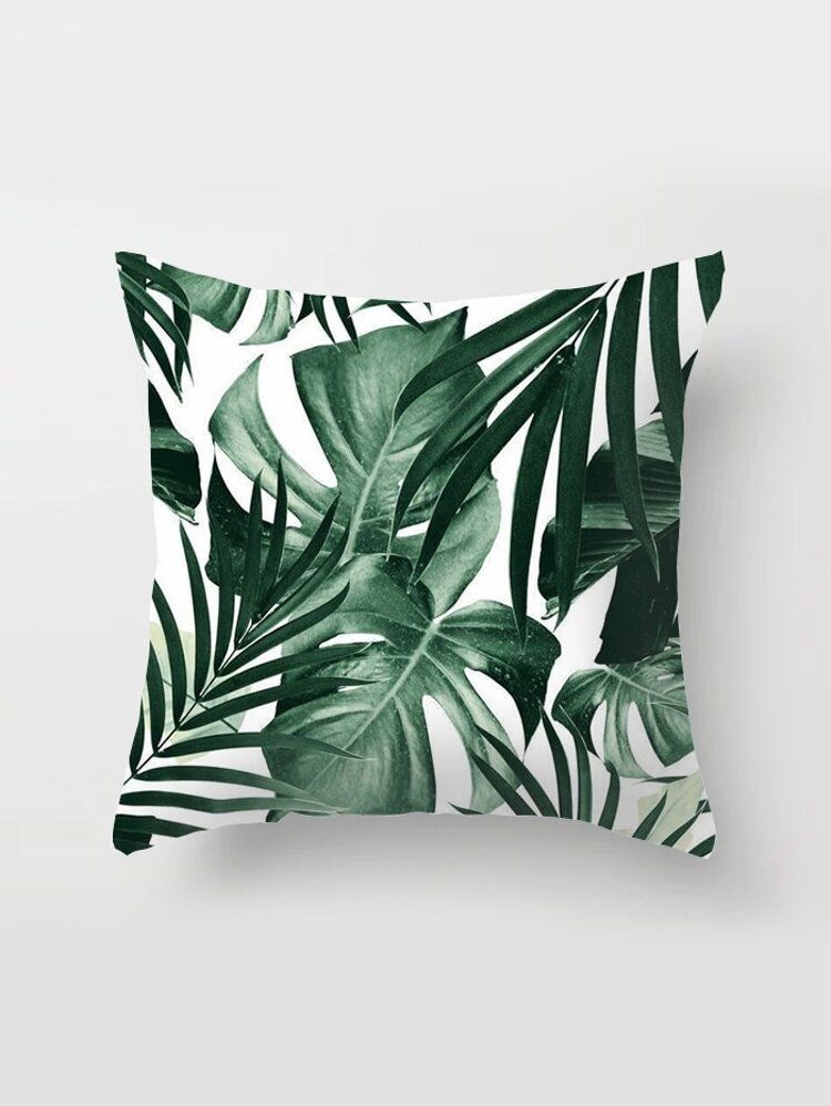 Tropical Leaf Print Cushion Cover | SHEIN