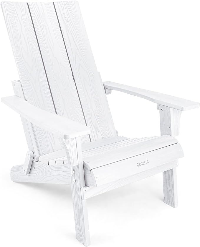 Cecarol Folding Adirondack Chair Wood Texture, Folding Chair Weather Resistant, Outdoor Patio Cha... | Amazon (US)