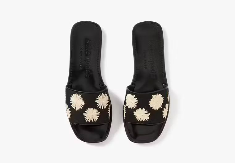 Lauren Pom Pom Floral Slide Sandals | Kate Spade (US)