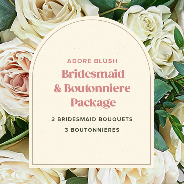 Adore Blush Bridesmaid Bouquet and Boutonniere Package - The Bouqs Co. | The Bouqs Co.
