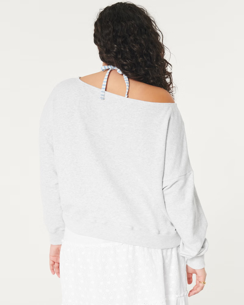 Easy Terry Off-the-Shoulder Sweatshirt | Hollister (US)