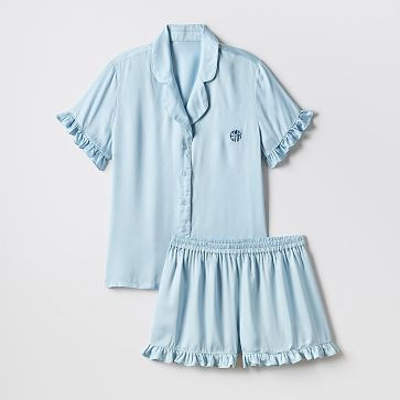 Ruffle Sateen Short Pajamas | Mark and Graham
