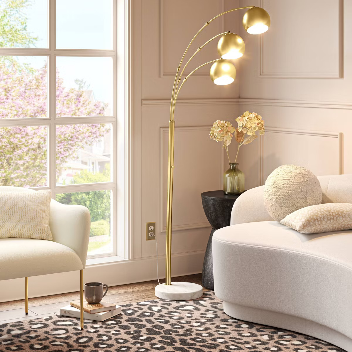 Span 3-Head Metal Globe Floor Lamp Brass - Threshold™ | Target