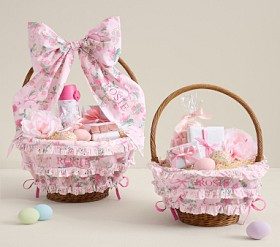 LoveShackFancy Cabbage Rose Easter Basket Liners & Bow | Pottery Barn Kids