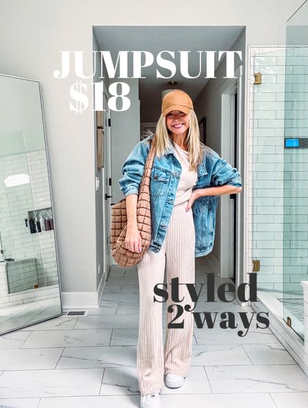 This $18 jumpsuit is so versatile, it can be easily dressed up or down!  The small purse is only $5 and from the same retailer!  