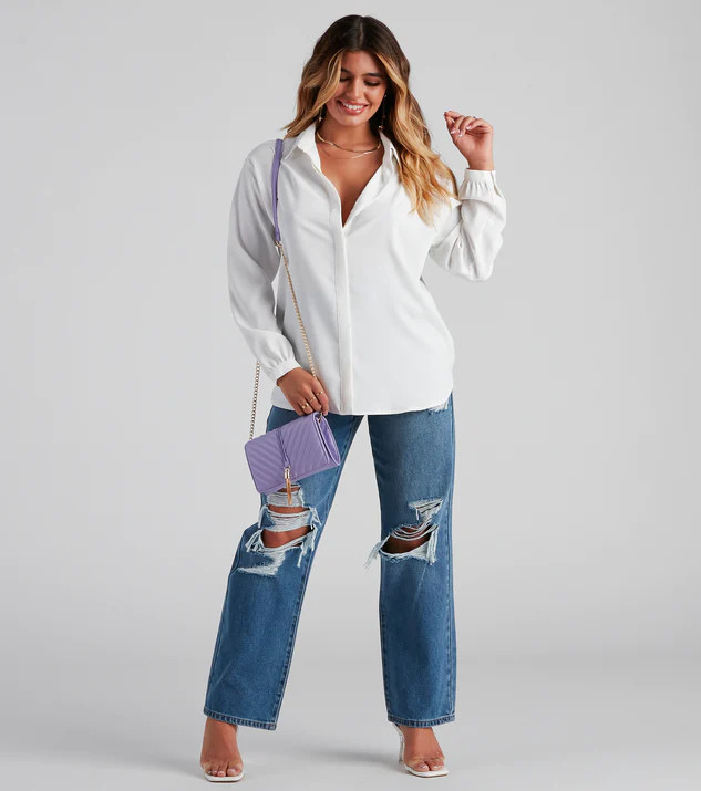 Office Chic Collared Button Up Blouse | Windsor Stores