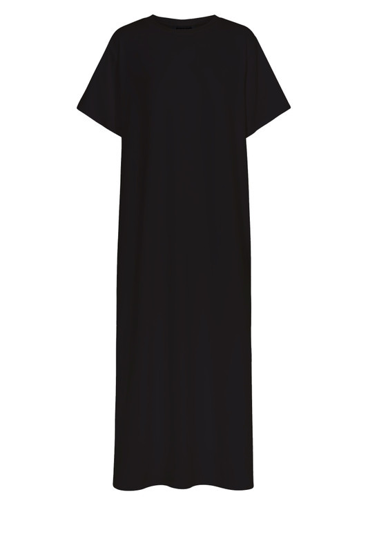 T-Shirt Dress in Black | Bohemian Traders