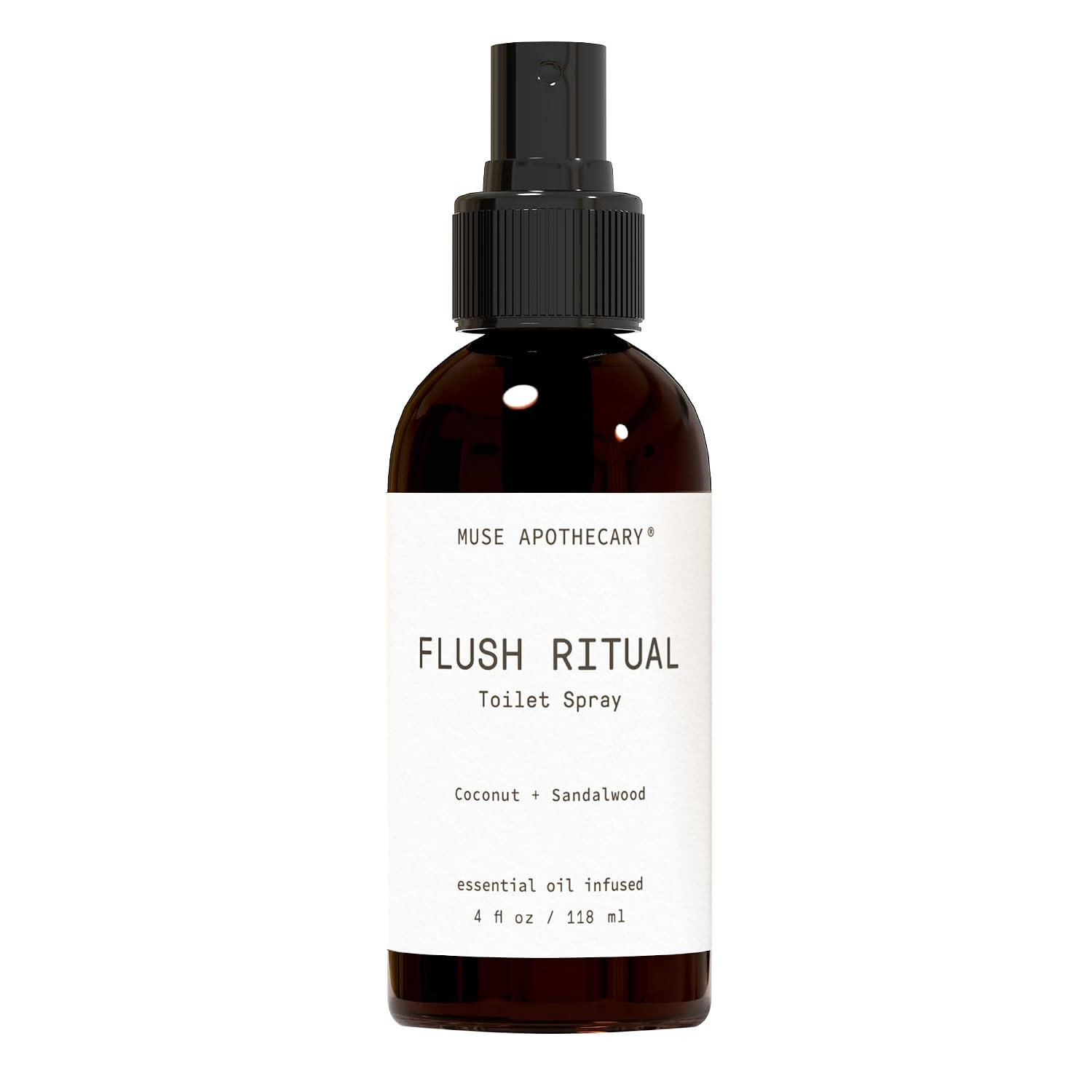 Muse Apothecary Flush Ritual - Aromatic & Refreshing Toilet Spray, Use Before You Go, 4 oz, Infused with Natural Essential Oils - Coconut + Sandalwood | Amazon (US)