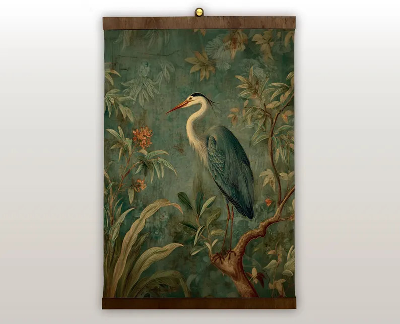 Extra Large Vintage Heron Wall Tapestry, Cottagecore Decor | Etsy (Global)