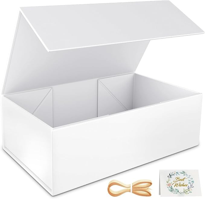RYDDOY White Gift Box, 12x6x4'' Gift boxes for Presents with Lids Magnetic Closure Rectangle Coll... | Amazon (US)