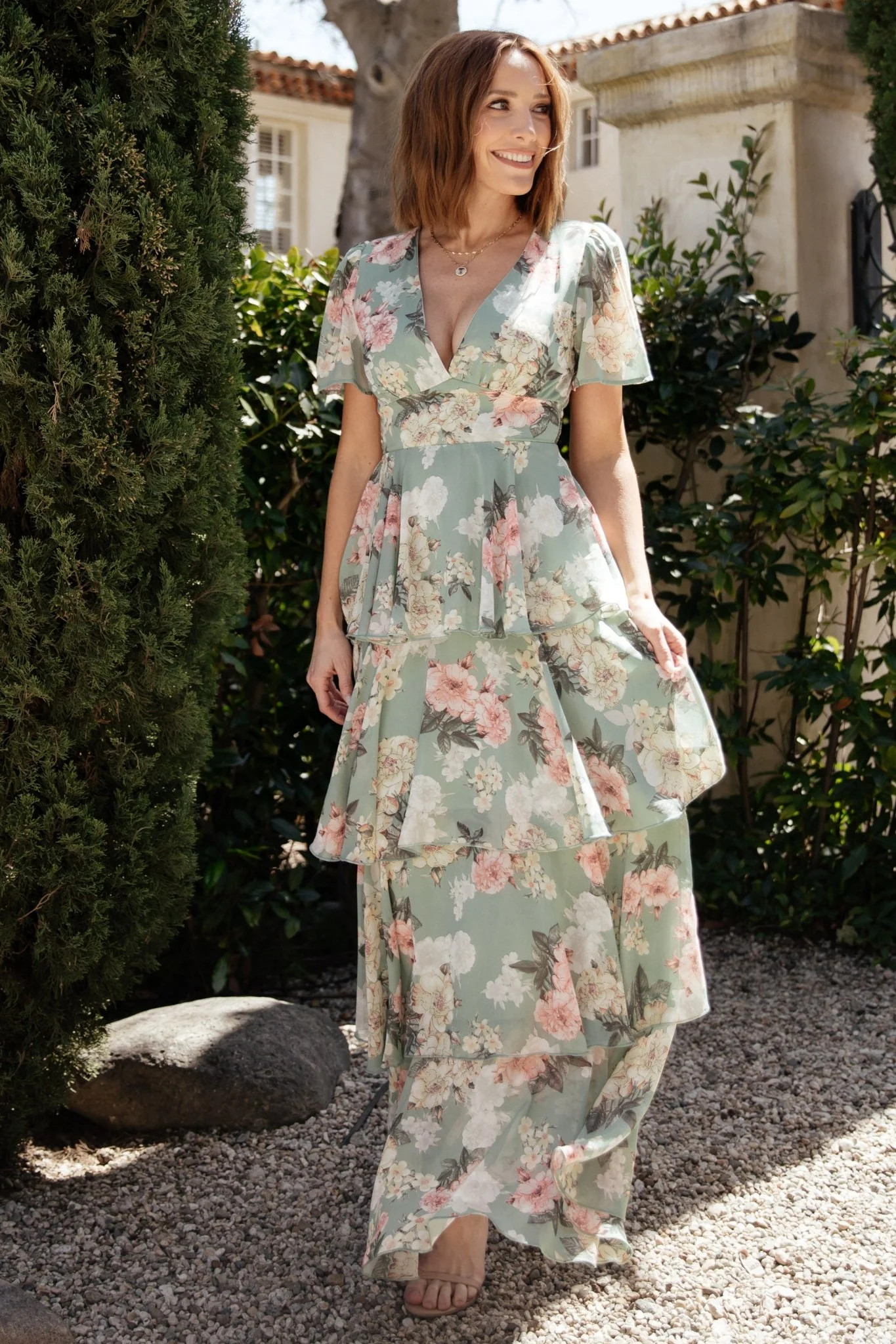 Montaigne Ruffle Maxi Dress | Sage Floral | Baltic Born