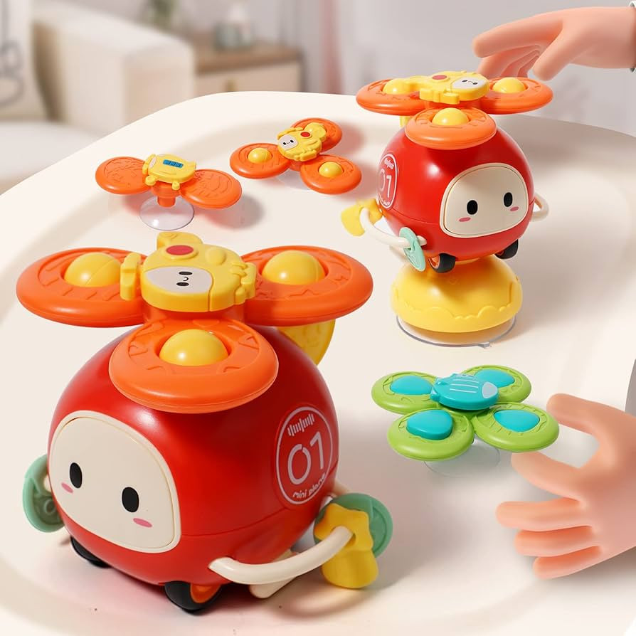 3Pcs Suction Cup Spinner Toy for Baby High Chair Toys 6-12-18,Baby Toys 6 to 12 Months Infant Hel... | Amazon (US)
