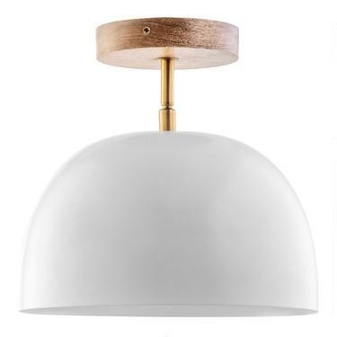 White Metal Dome Adjustable Semi Flush Mount Ceiling Light | World Market