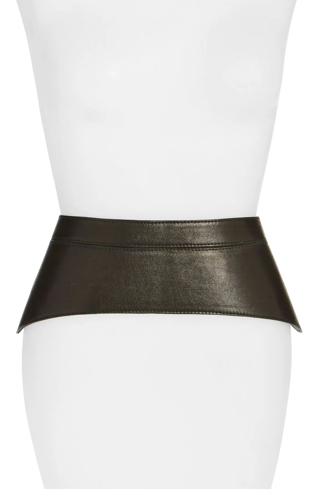 Women's Raina 'Peplum' Leather Corset Belt, Size Medium/Large - Black | Nordstrom