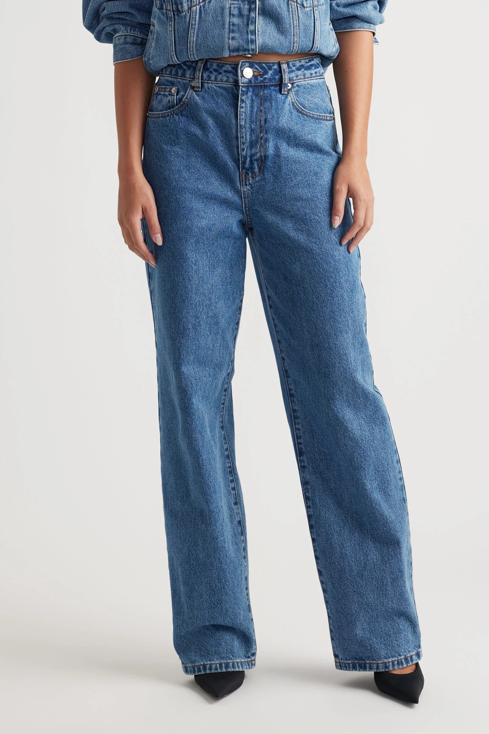 Ariana Straight Leg Jeans - Pacific Blue | DECJUBA