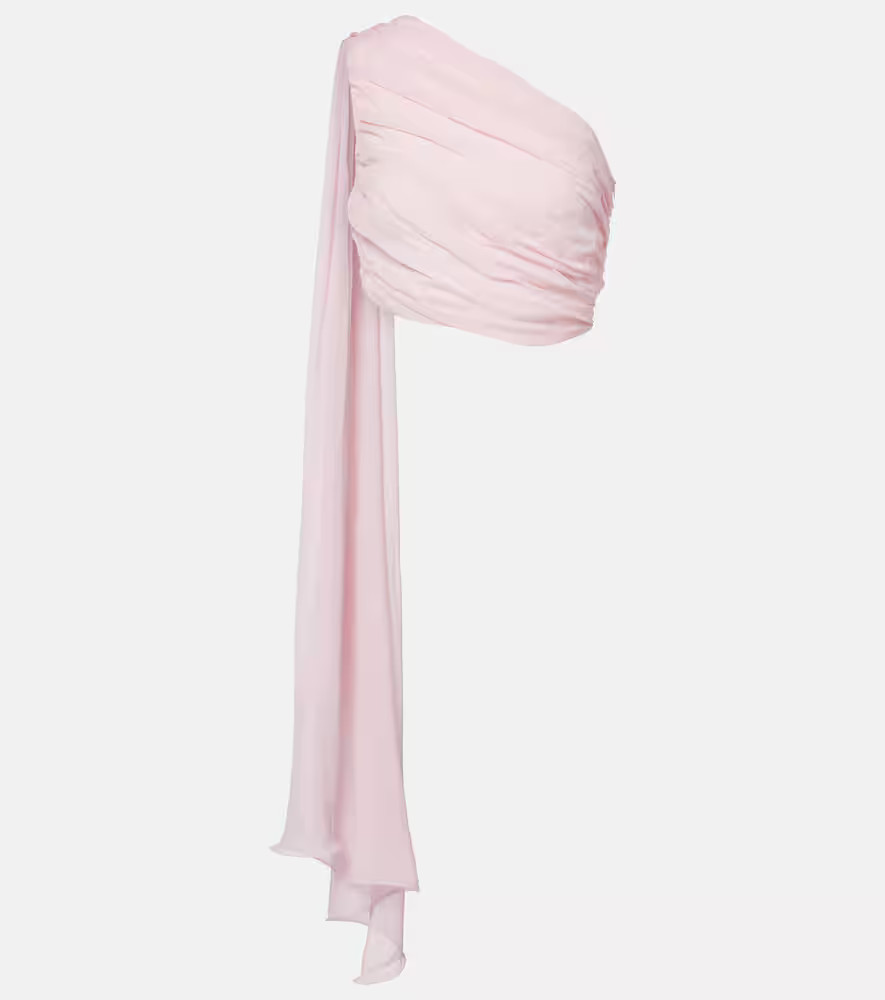 Posse Solene gathered scarf-detail mesh top | Mytheresa (US/CA)