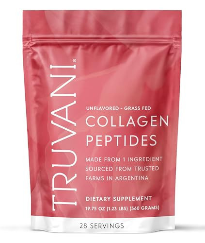 Truvani Hydrolyzed Collagen Peptides | Unflavored | 28 Servings | 20g Grass-Fed Collagen Protein Powder | Promotes Hair, Skin, and Nail Health | Dairy & Gluten Free | Women & Men | Package May Vary | Amazon (US)