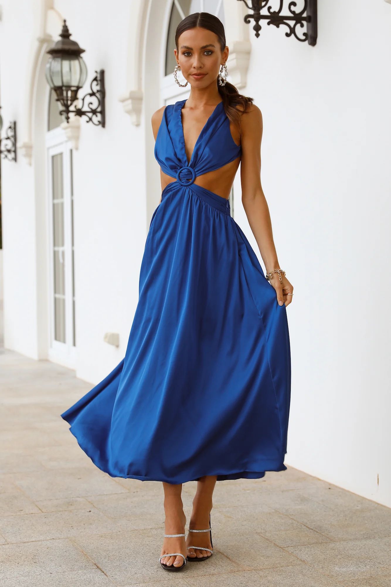 Lovely Travels Midi Dress Blue | Hello Molly