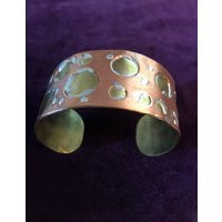 Recycled Brass & Copper Dot Cuff Bracelet | Etsy (US)
