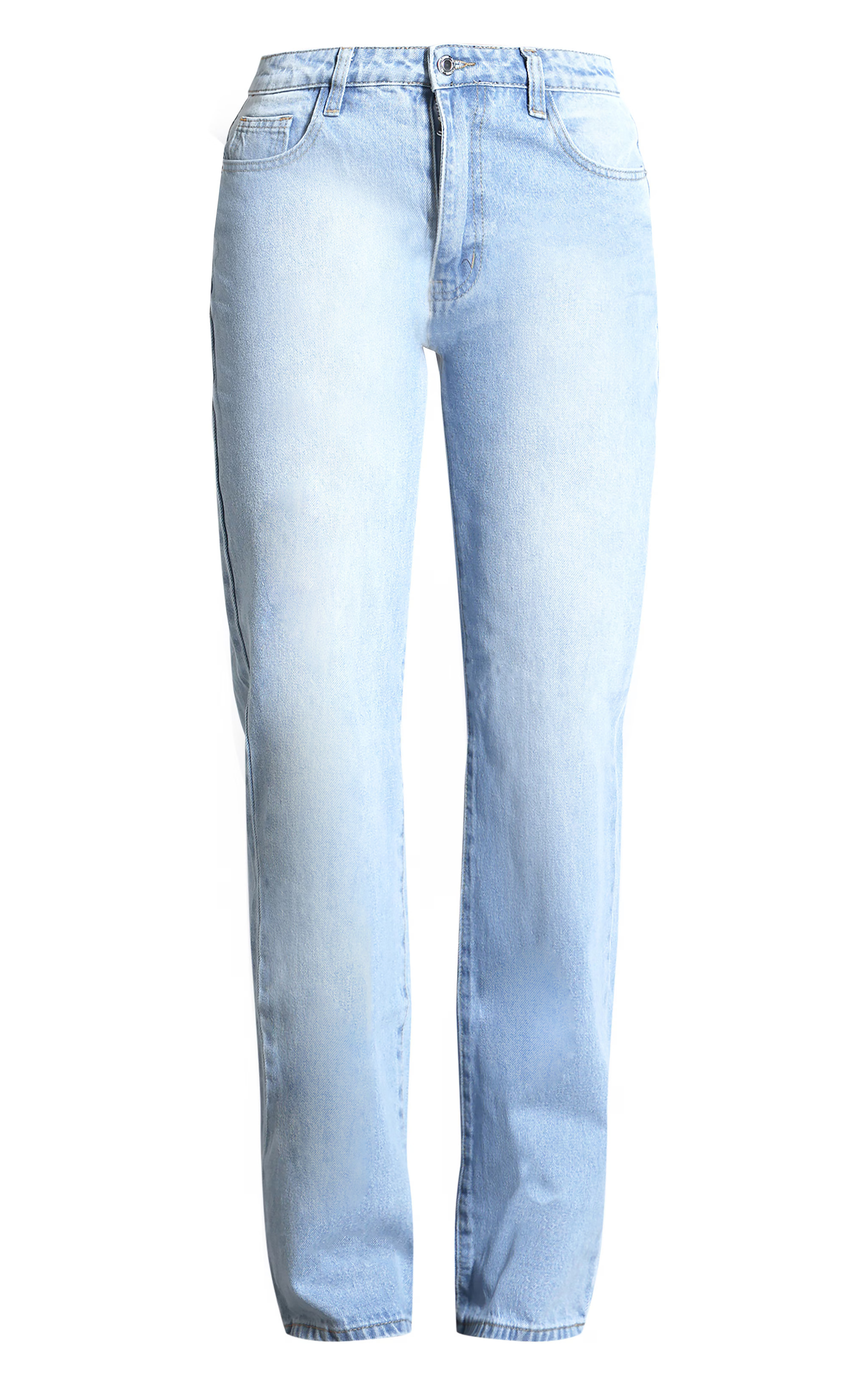 Light Blue Wash Mid Rise Straight Leg Jeans | Pretty Little Thing (Australia & New Zealand)
