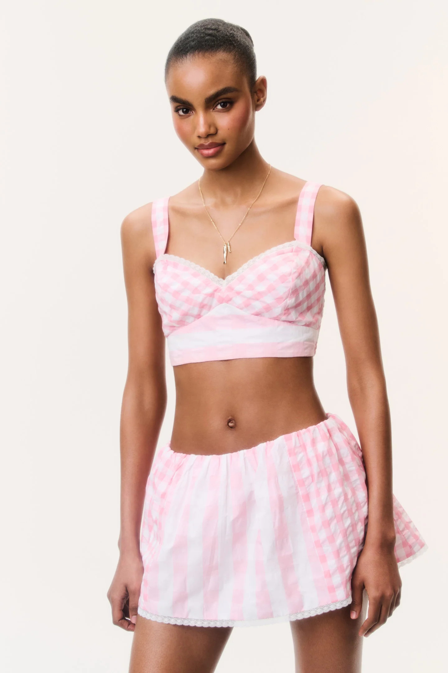 Jonie Seersucker Mini Skort | LoveShackFancy