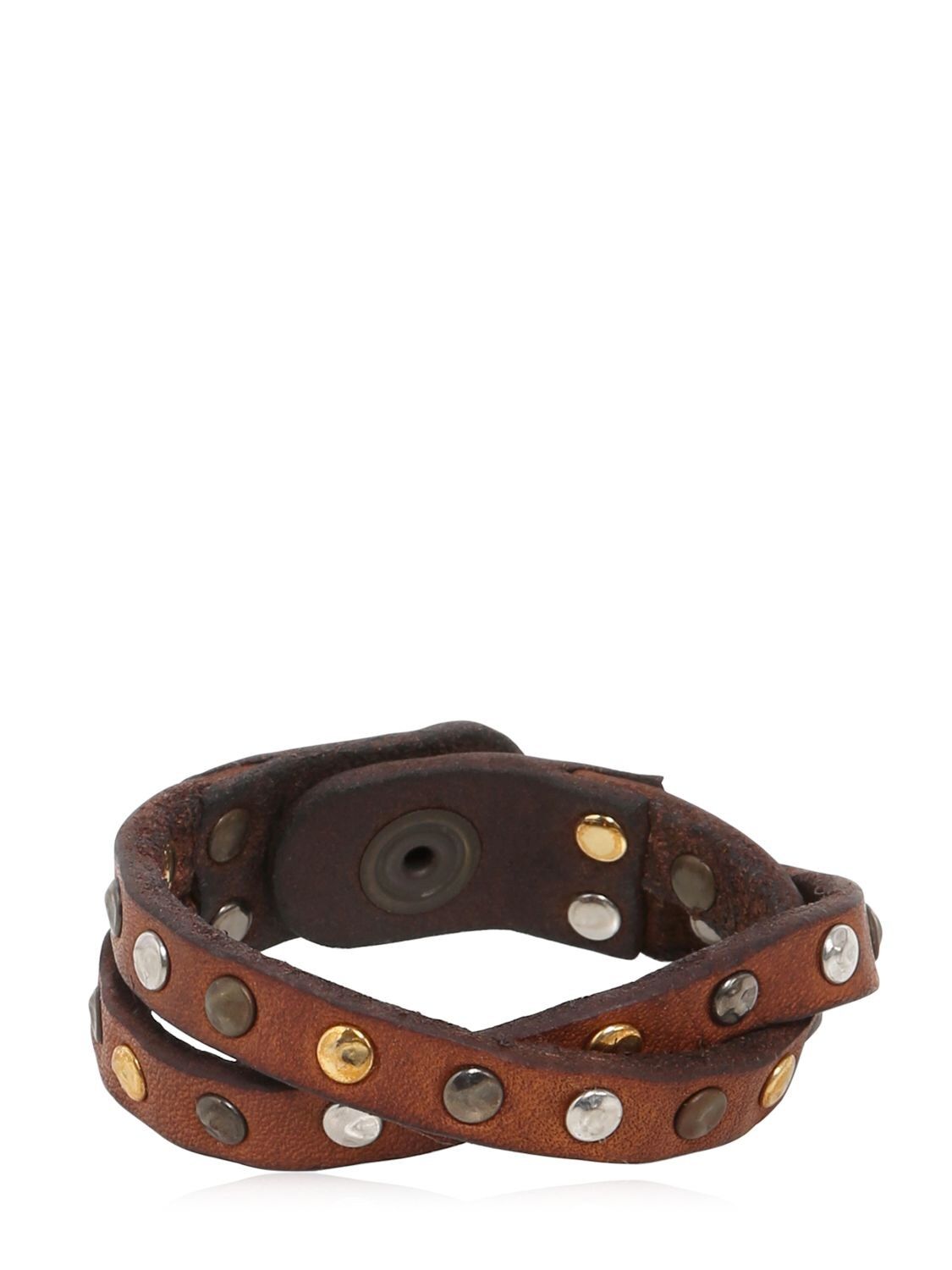 STUDDED LEATHER BRACELET | Luisaviaroma