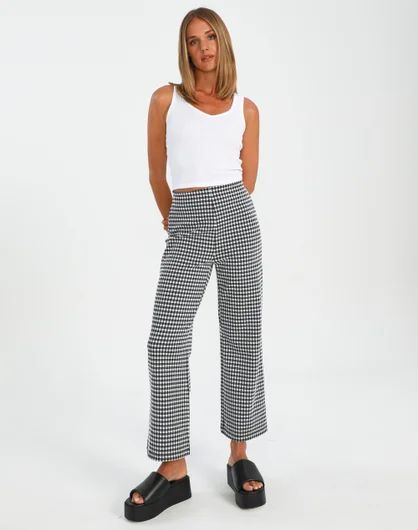 Gingham Wide Leg Ponte Pant | Glassons (AU & NZ)