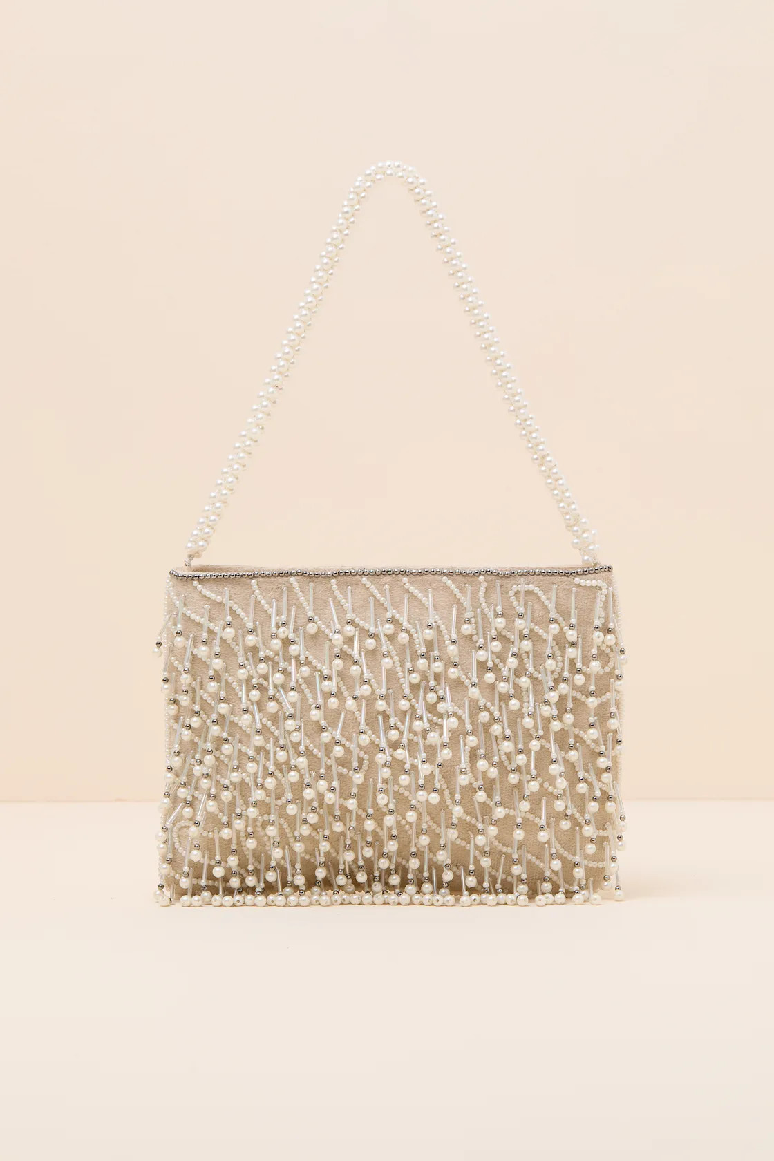 Arla Ivory Pearl Fringe Shoulder Bag | Lulus