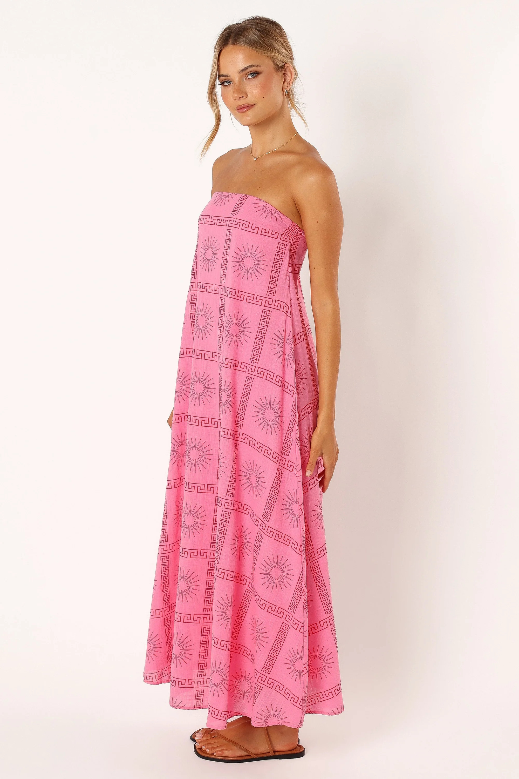 Soph Strapless Maxi Dress - Pink Red | Petal & Pup (US)