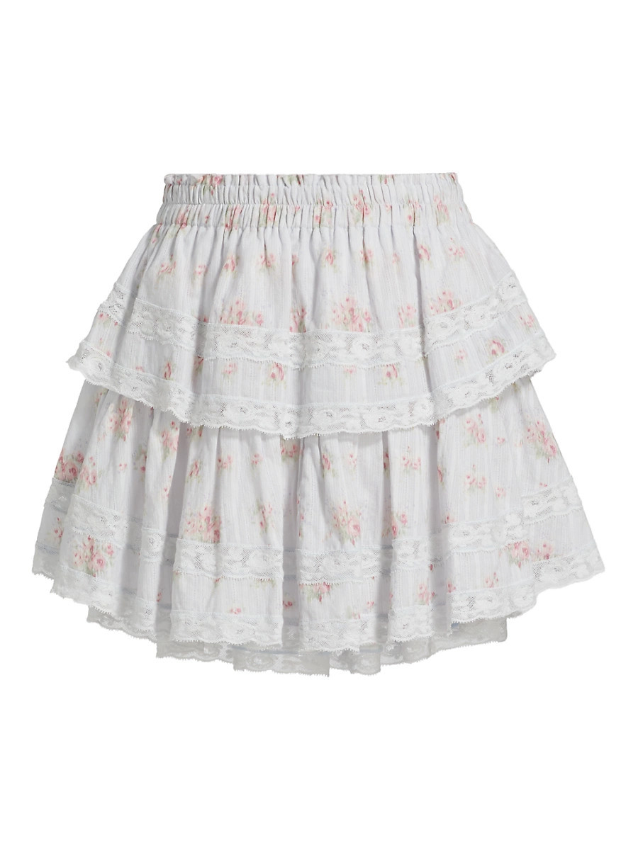 Women's Ruffle Tiered Miniskirt - Skylight Blue - Size XS | Saks Fifth Avenue