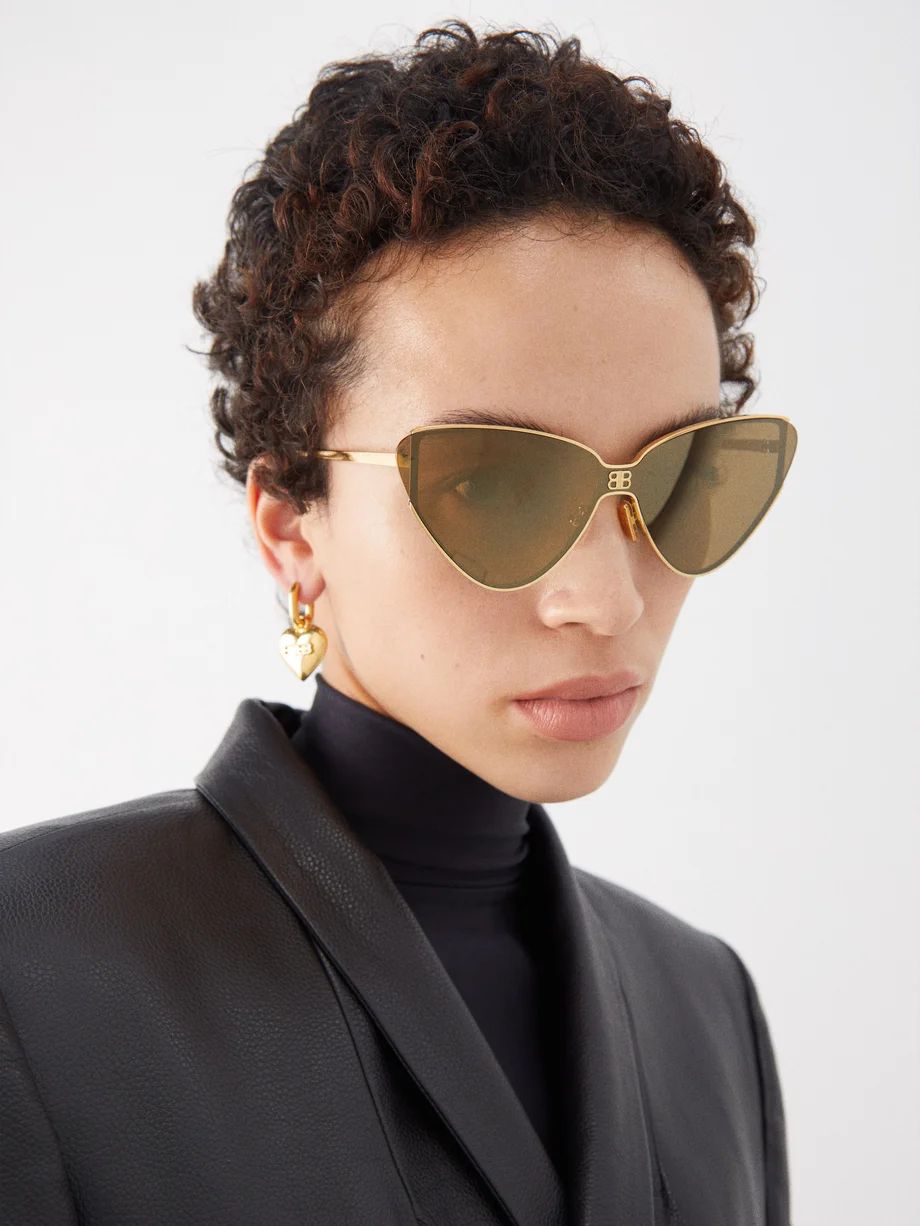 Gold Shield 2.0 cat-eye metal sunglasses | Matches (US)