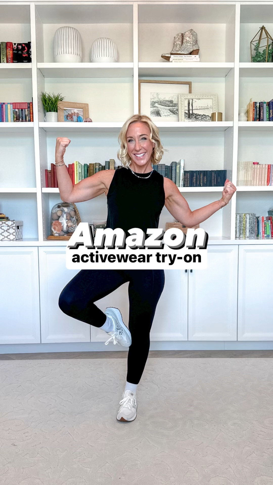 Amazon activewear from Baleaf;
1. White & black tanks - size small. Cropped style and lightweight.
2. 7/8 legging - size XS-M. I LOVE these. Has side pockets. They are both buttery soft and compressive. Meaning they are great for workouts, but also lounging (or travel as I wore them home from the LTKCon).
3. Fleece lined leggings - size small. Waist band also has a drawstring (inside). And side pockets, a zippered side pocket, and two zippered back pockets. 
4. Short sleeve workout top - size small. 
5. Fleece long sleeve top - size small. Mock neck, cropped fit, nice stitching.
• socks linked too.
• new balance sneakers - fit tts  


#LTKActive #LTKSeasonal #LTKFitness