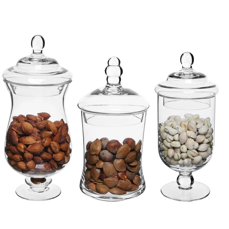 3 Piece Apothecary Jar Set (Set of 3) | Wayfair North America