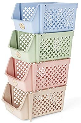 Click for more info about Titan Mall Stackable Storage Bins for Food, Snacks, Bottles, Toys, Toiletries, Plastic Storage